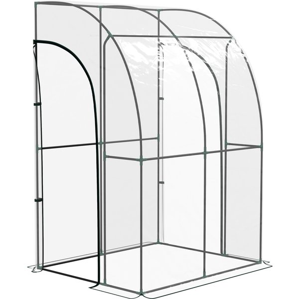 Outsunny 143cm x 118cm Walk-In Lean To Greenhouse, with Accessories | Aosom Ireland
