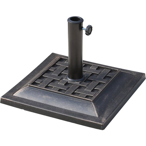 Outsunny 44 cm Square Garden Parasol Stand-Bronze Resin | Aosom Ireland