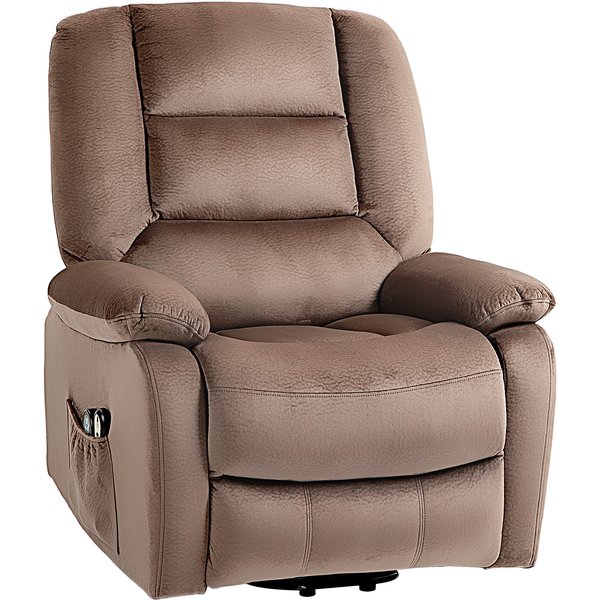 Homcom Fauteuil Releveur éLectrique Fauteuil Relaxant Dossier Inclinable Avec Repose-Pied TéLéCommandes 90 X 93 X 110 Cm Marron-image