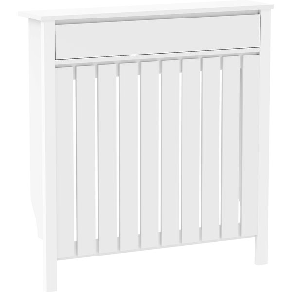 HOMCOM 93 x 88.5cm Rustic-Look Radiator Cover - White | Aosom Ireland