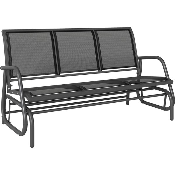 Outsunny 3-Seat Glider Rocking Chair Metal Frame Garden Bench for 3 People | Aosom Ireland