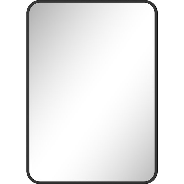 HOMCOM Badezimmerspiegel 50x70cm aus Glas, Moderner Wandspiegel mit Metallrahmen, Vertikal/Horizontal montierbar, für Schlafzimmer, Eingangsbereich, Wohnzimmer, Schwarz Aosom