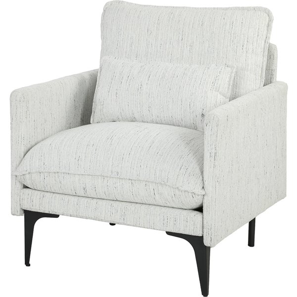 Homcom Fauteuil De Salon Rembourré En Tissu Effet Lin Avec Accoudoirs, Coussin Lombaire Et Assise Large, Blanc-image