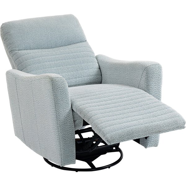 Homcom Fauteuil Inclinable, Fauteuil De Relaxation Avec Repose-Pieds, Pivotant à 360°, Basculant, 82 X 90,5 X 101 Cm, Gris-Bleu-image
