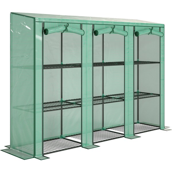 Outsunny 46 x 215cm Nine-Shelf Greenhouse