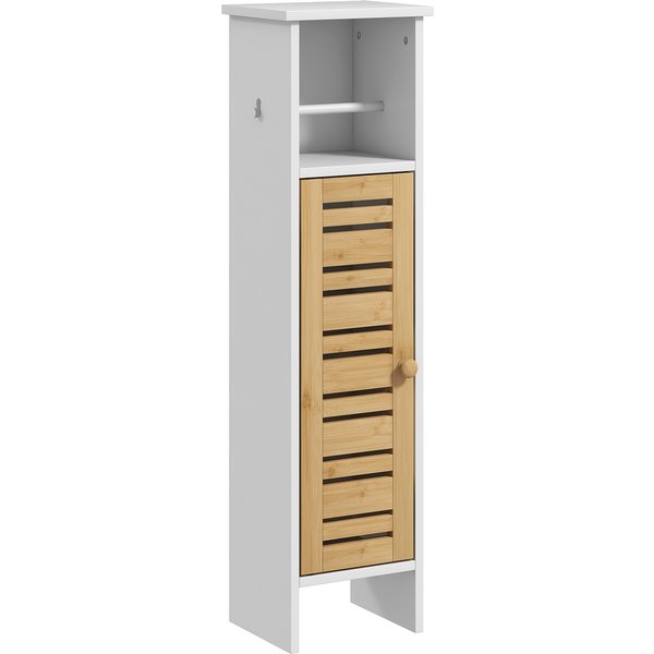HOMCOM Bathroom Cabinet with Toilet Paper Holder - White | Aosom Ireland