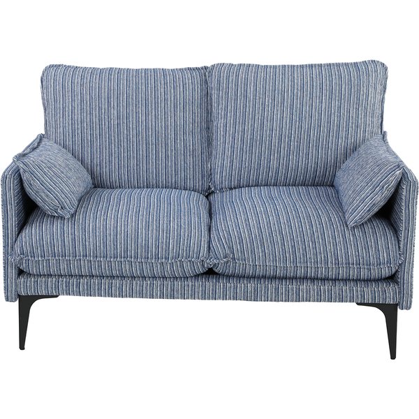 Homcom Canapé 2 Places En Tissu Effet Lin Respirant Avec Rembourrage éPais, 2 Coussins, Accoudoirs, Pour Salon, Bleu-image