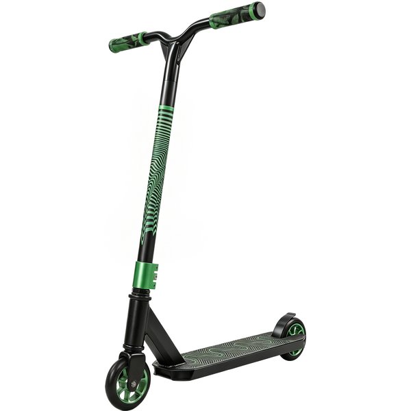 SPORTNOW Akrobatik-Scooter, Freestyle-Scooter mit 360°-Lenker, ABEC-9-Lager, 120-mm-PU-Räder, Aluminium-Stahl-Rahmen, rutschfest, für Jugendliche und Erwachsene, für Skatepark, Grün Aosom