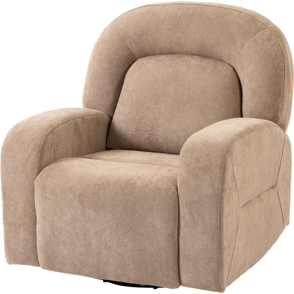 Homcom Fauteuil Relax, Fauteuil à Bascule Et Inclinable Pivotant 360°, Tissu Velours Ultra-Doux Cloud Plush, Fauteuil Inclinable à Large Assise, Kaki-image