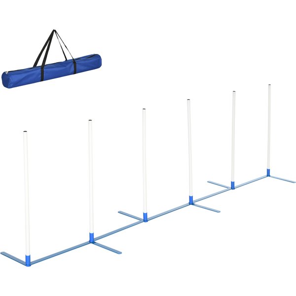 PawHut Adjustable Dog Agility Training Fun Obstacle Course Set with Weaves Poles and Storage Bag for Backyard or Park | Aosom Ireland