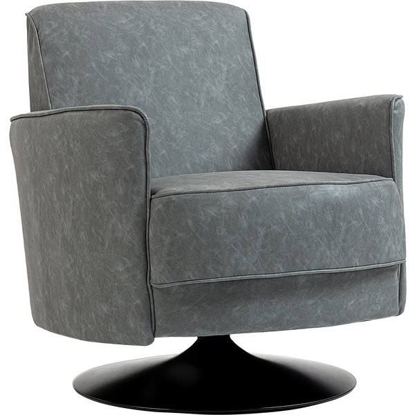 HOMCOM Upholstered Swivel Accent Chair with Thick Padding, Grey | Aosom Ireland