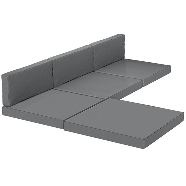 Outsunny 7-Piece Patio Furniture Cushions, Outdoor Loveseat Cushion with Removable Covers for Rattan Furniture, 60x60 cm, Dark Grey | Aosom Ireland