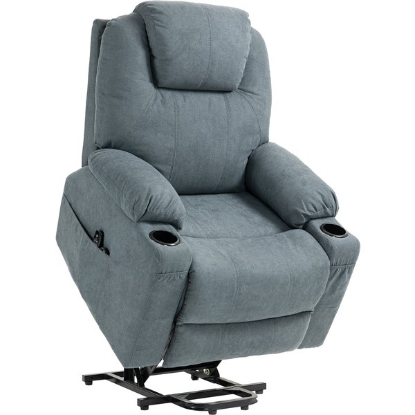 HOMCOM Power Lift Recliner Chair with Pocket Spring, Electric Lift Chair with Wide Backrest, Grey | Aosom Ireland