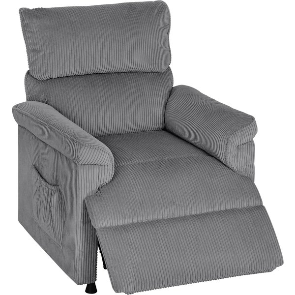 HOMCOM Corduroy Electric Massage Recliner - Grey | Aosom Ireland