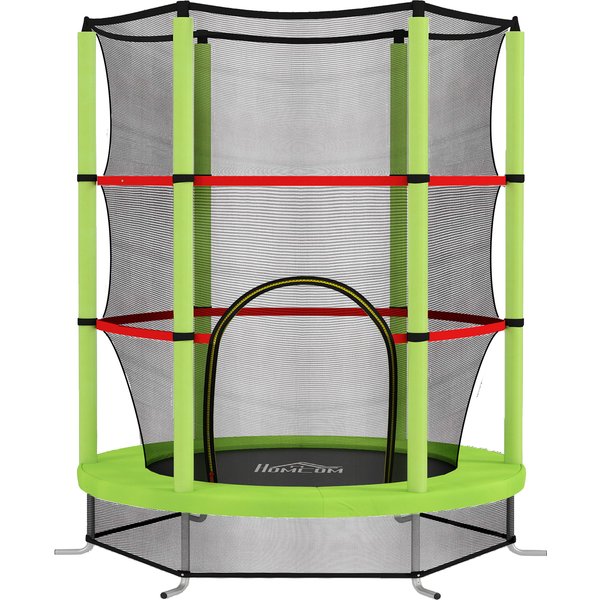HOMCOM Kids Trampoline, with Enclosure Net, Steel Frame, for Ages 3-6 Years - Green | Aosom Ireland