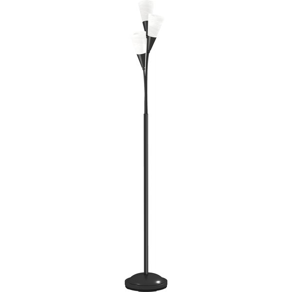 HOMCOM Modern Standing Lamp, 3-Light Upright Floor Lamps for Living Room, Black | Aosom Ireland