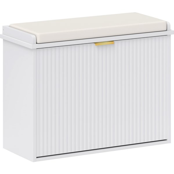 HOMCOM Elegant Six Shoe Bench, with Top Seat - White | Aosom Ireland