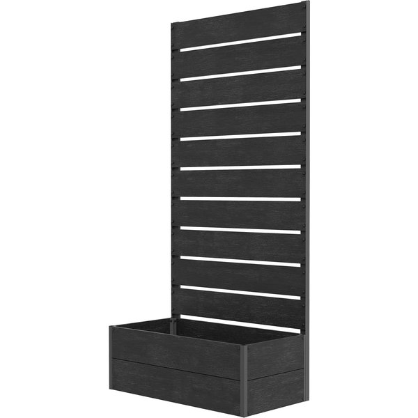 Outsunny 34 x 69.5cm Garden Planter Box, with Back Trellis, Black | Aosom Ireland