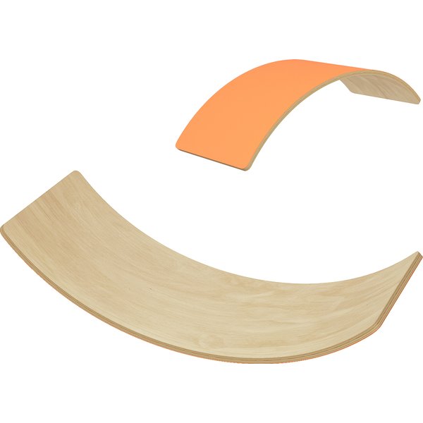 AIYAPLAY Wooden Balance Board for Kids, Wobble Board with Silent Felt for Sensory Play, Orange | Aosom Ireland