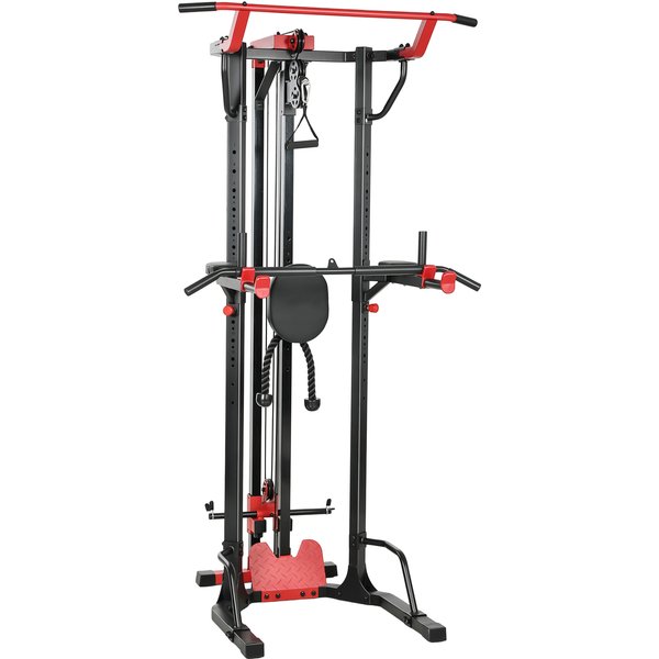 SPORTNOW Power Tower with Lat Pull Down Machine, Pull Up Bar, Dip Station, Adjustable Height Power Pack for Home Gym | Aosom Ireland