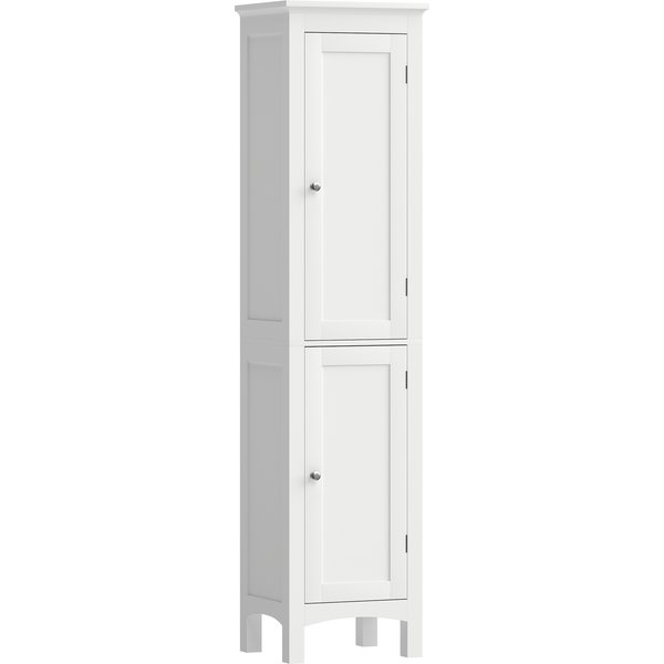 kleankin Tall Bathroom Storage Unit, Slim Bathroom Cabinet with Adjustable Shelves and Double Door, White | Aosom Ireland