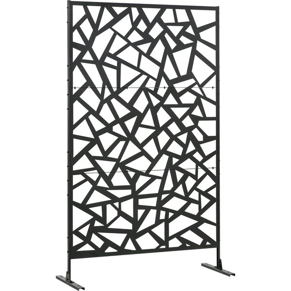 Outsunny Freestanding Garden Partition Screen Metal Decorative Outdoor Divider with Expansion Screws for Garden Patio Deck | Aosom Ireland