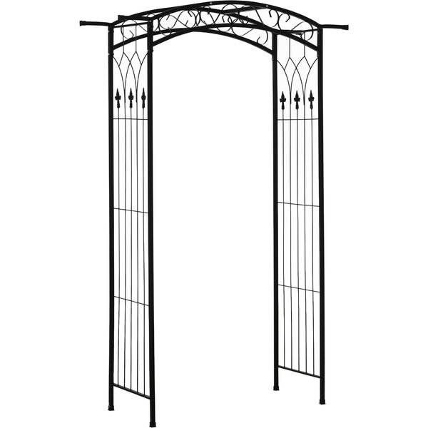 Outsunny 211cm Height Metal Garden Arch Arbor for Wedding Decor for Climbing Plants and Outdoor Decoration | Aosom Ireland
