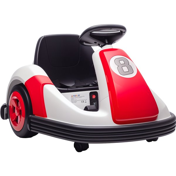 AIYAPLAY Kids Bumper Car with 360-Degree Rotation, 6V Electric Ride On Car with Music and Horn for 3-8 Years Old, Red | Aosom Ireland