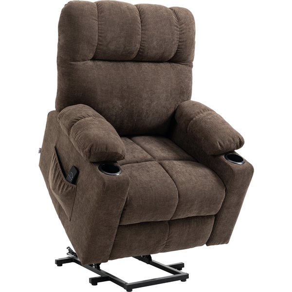 HOMCOM Electric Riser and Recliner Chair for Elderly, Power Lift Recliner Chair with Remote Control, Dark Brown | Aosom Ireland