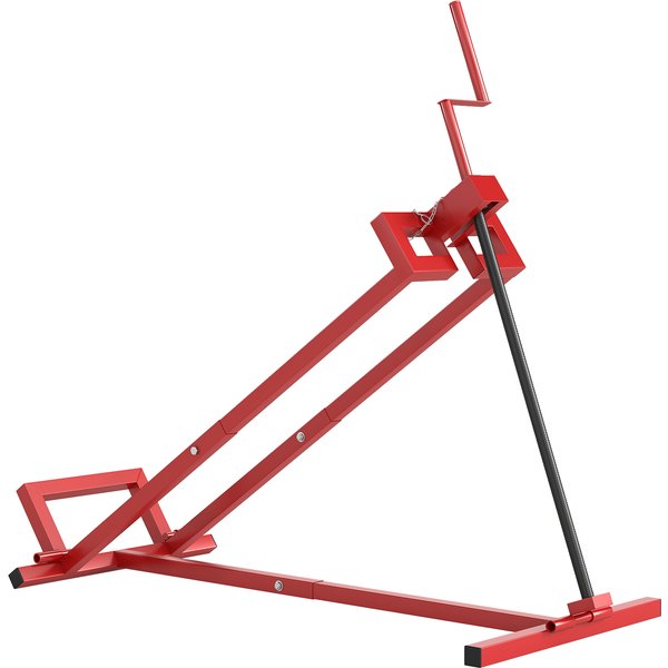 HOMCOM 400 kg Foldable Ride-On Mower Jack Lift, Adjustable Steel Lifting Device, for Lawn Mower, ATV, Red | Aosom Ireland