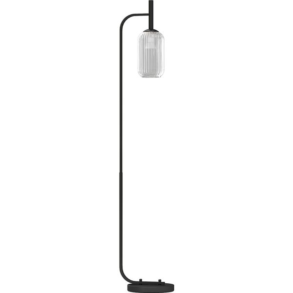 HOMCOM Floor Lamp for Living Room with Glass Lampshade, Modern Standing Lamp with Foot Switch for Bedroom, Bulb not Included, Black | Aosom Ireland