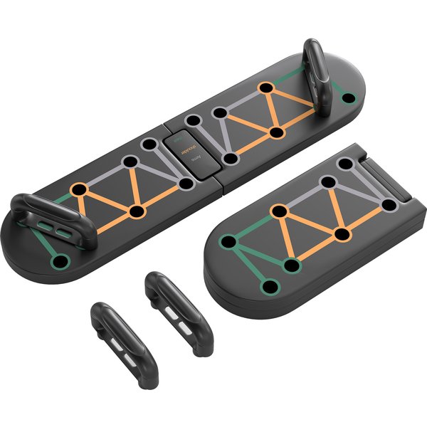 SPORTNOW Foldable Push Push Up Board with Non-Slip Pads, for Chest, Arms, Shoulders, Black | Aosom Ireland