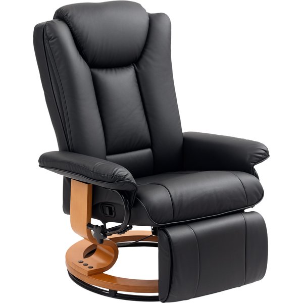 HOMCOM Faux Leather Recliner Chair - Black | Aosom Ireland
