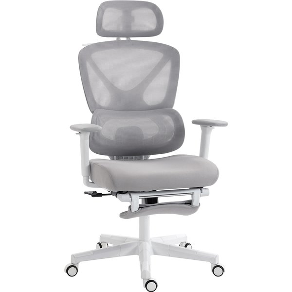 HOMCOM Ergonomic and Adjustable Office Chair - Grey | Aosom Ireland