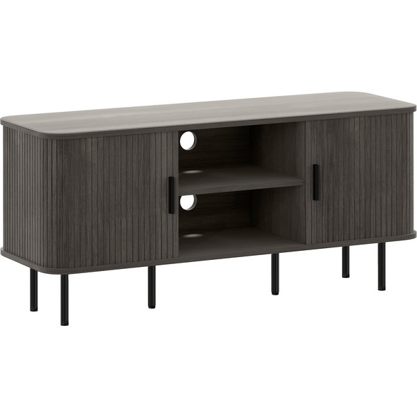 HOMCOM TV Stand Cabinet for TVs up to 55 Inches, TV Unit with Storage Shelves and Cupboard for Living Room, Grey | Aosom Ireland