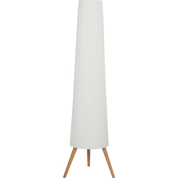 HOMCOM Dimmable Tripod Floor Lamp with Foot Switch, Nordic Standing Lamp with Fabric Shade, 153cm, White, White and Natural | Aosom Ireland