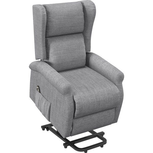 HOMCOM Power Lift Recliner Armchair, Electric Lift Chair for Elderly, Fabric Riser and Reclining Chair with Remote Control, Side Pockets, Extended Footrest, for Living Room, Grey | Aosom Ireland
