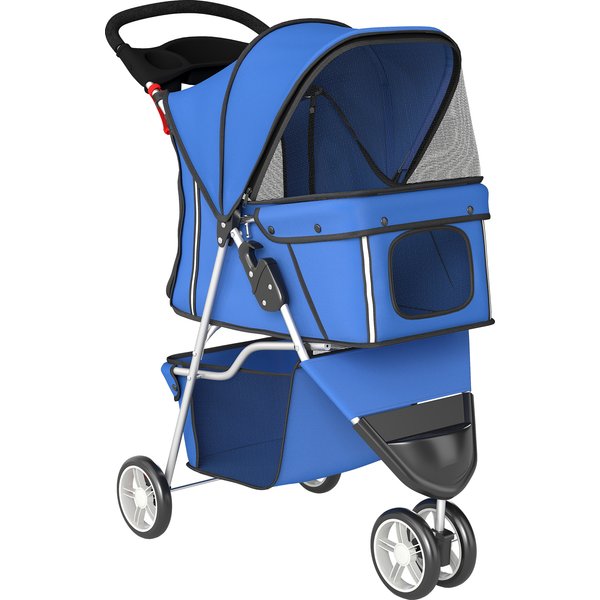 PawHut 3 Wheel Pet Stroller for Small and Miniature Dogs, Blue | Aosom Ireland