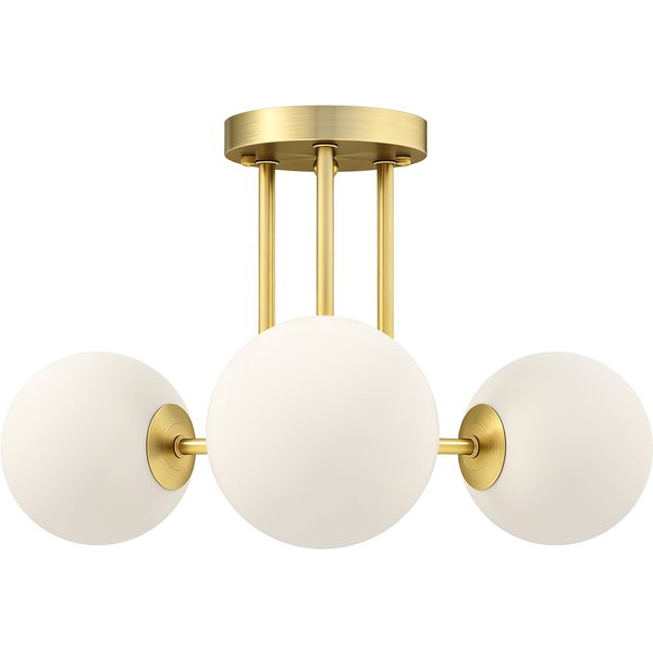 HOMCOM LED Ceiling Light with Globe Shades, Modern 3-Light Ceiling Light with G9 Sockets for Living Room, Bedroom, Dining Room, Bulbs Not Included, Gold Tone | Aosom Ireland