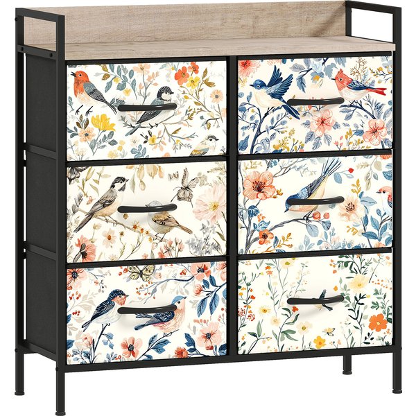 HOMCOM 6-Drawer Chest of Drawers - White | Aosom Ireland
