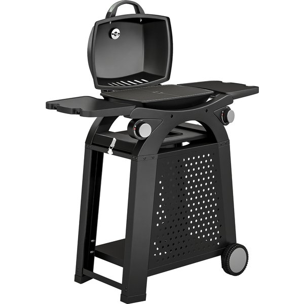 Outsunny 2 Burner Gas Grill with 2 Side Tables, 3.8 KW Barbecue Grill with Cast Iron Grates, 2-in-1 Tabletop BBQ with Wheels | Aosom Ireland
