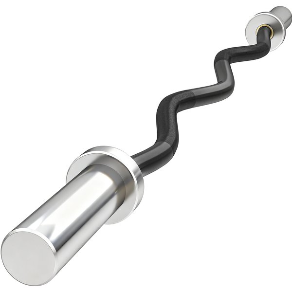 SPORTNOW 4ft Olympic EZ Curl Bar, Barbell Bar for 2" Weight Plates with Non-Slip Hand Grip 120cm | Aosom Ireland