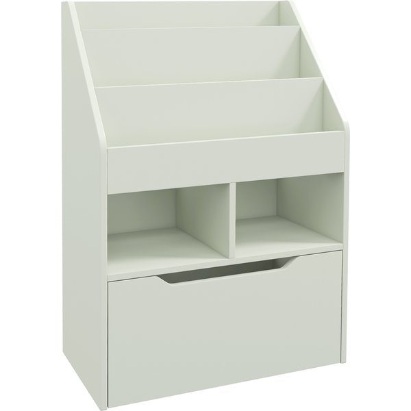 HOMCOM Kids Bookshelf, Toy Organiser, with Storage Drawer, Wheels - Green | Aosom Ireland