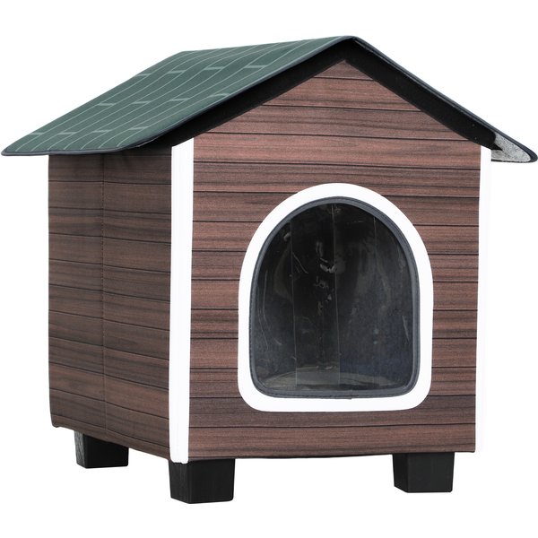 PawHut Insulated Outdoor Cat House, Water-Resistant Feral Cat Shelter with Elevated Base and Cushion, Red-brown | Aosom Ireland