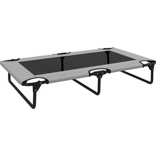PawHut Portable Raised Dog Bed, Elevated Pet Cot with Breathable Mesh for Indoor Outdoor, for Large Dogs, Light Grey | Aosom Ireland