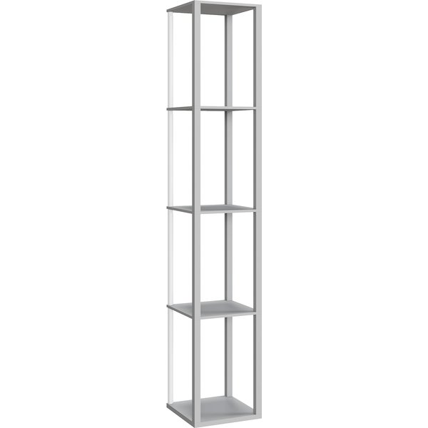 HOMCOM RGB LED Floor Lamp with Shelves, Modern Dimmable Standing Lamp with Remote Control, Adjustable Brightness & Speed for Living Room, Bedroom, Office, Grey | Aosom Ireland