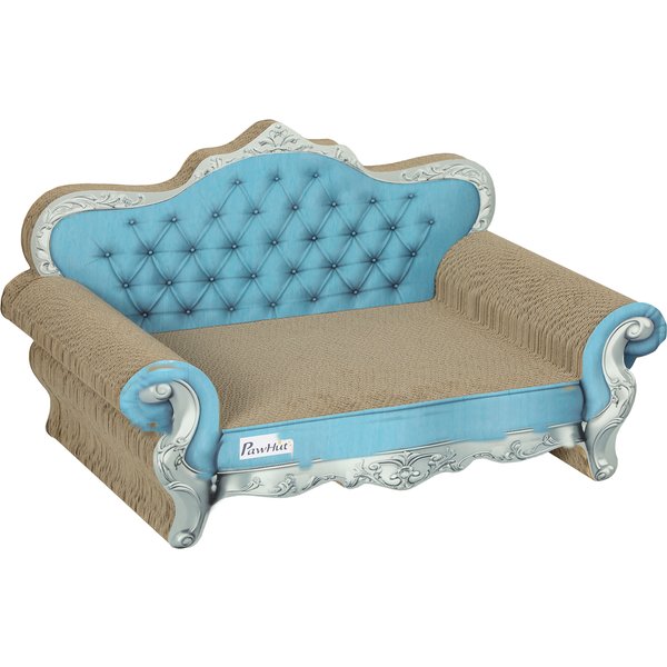 PawHut 2-in-1 Cat Scratcher with Catnip for Indoor Cats, Light Blue | Aosom Ireland
