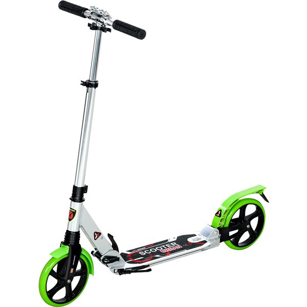 HOMCOM Folding Kick Scooter, Adjustable Ride On Scooter with 200mm Big Wheels and Double Shock Absorption, Urban Scooter for 14+ Teens Adult, Green | Aosom Ireland