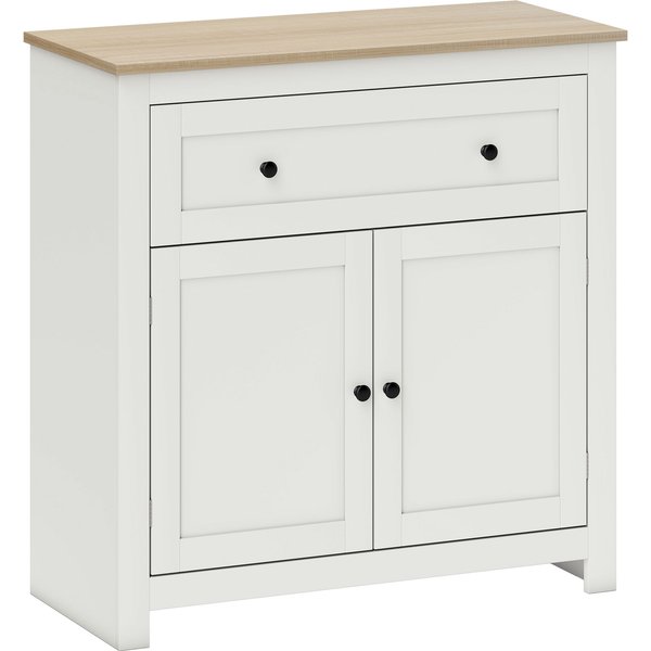 HOMCOM Sideboard Storage Cabinet, Modern Kitchen Cupboard with Adjustable Shelf, Drawer and Double Doors, Cream White | Aosom Ireland