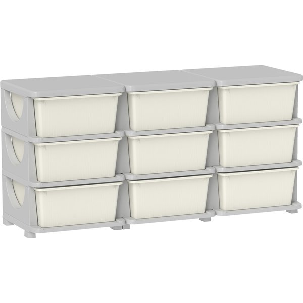 HOMCOM Kids Storage Unit, with Nine Drawers - Cream | Aosom Ireland